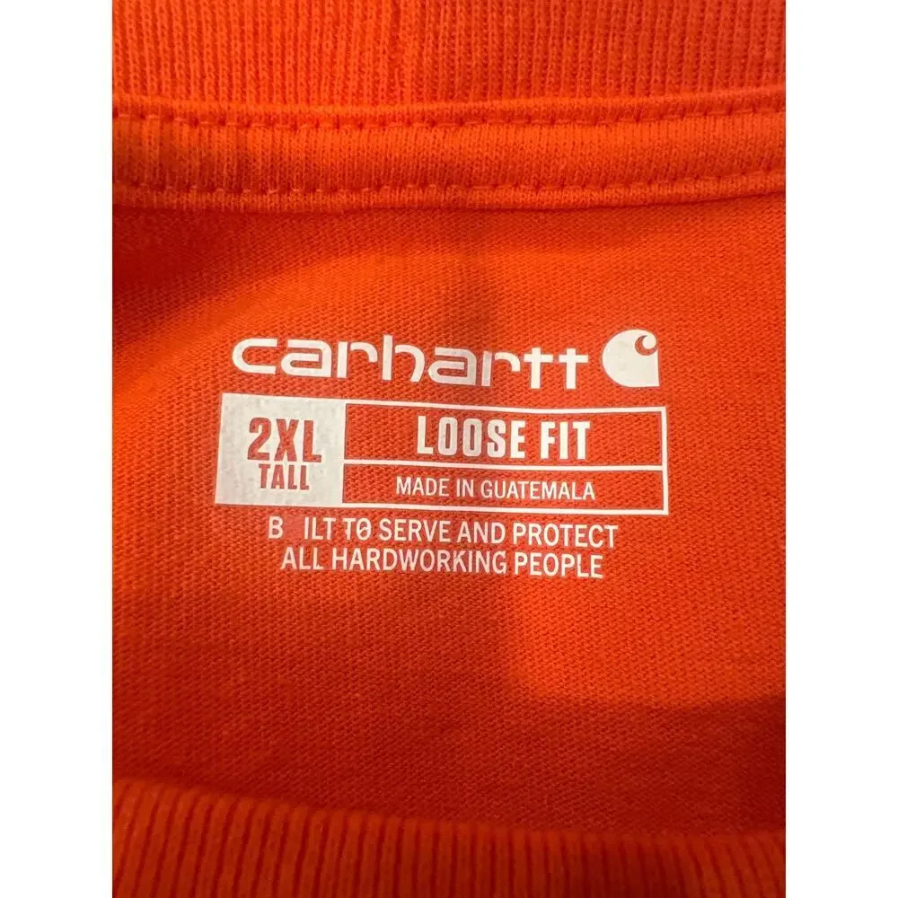 High visibility 2XL tall loose fit carhartt cotton tee men’s work wear - Picture 4 of 5